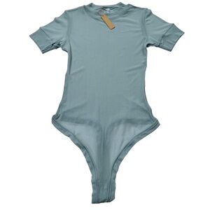 SKIMS Blue Summer Mesh Bodysuit Top